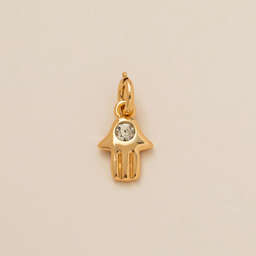Minimalist Luxury 18K Gold Plated Cross Brass Pendant with Cubic Zirconia for Unisex