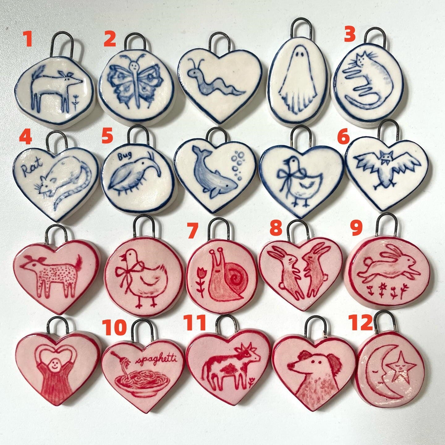 Luxury Business 18K Gold Plated Stainless Steel Ceramic Animal Cartoon Pendant Necklace DIY Charm Bar