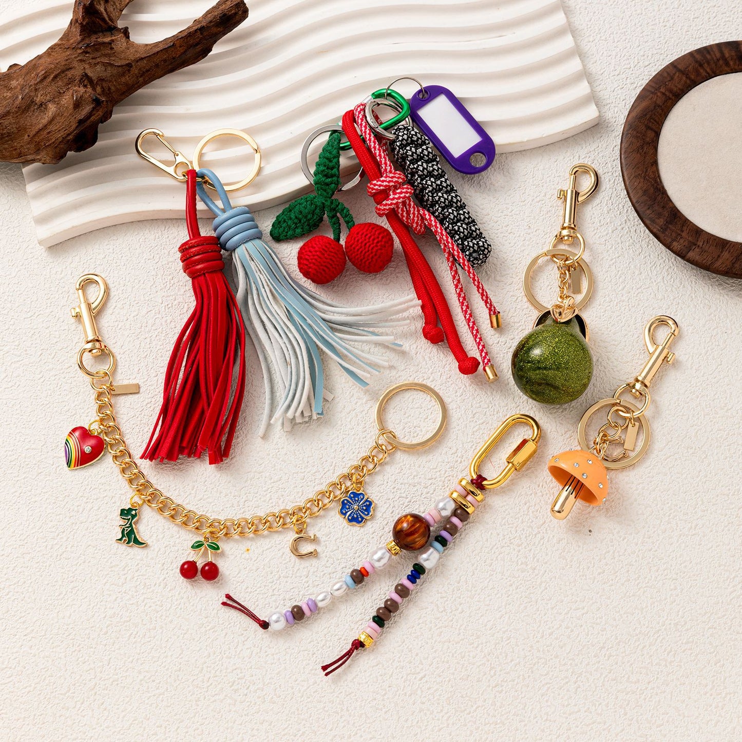 Vintage Alloy Plated Cherry Knot Bag Charm
