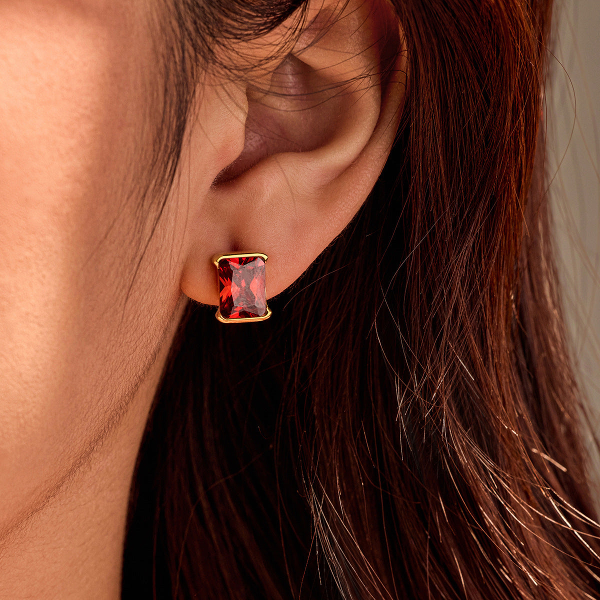 Pendientes de botón cuadrados minimalistas de circonita de acero inoxidable para mujer, hipoalergénicos, resistentes al deslustre, joyería de moda para oficina
