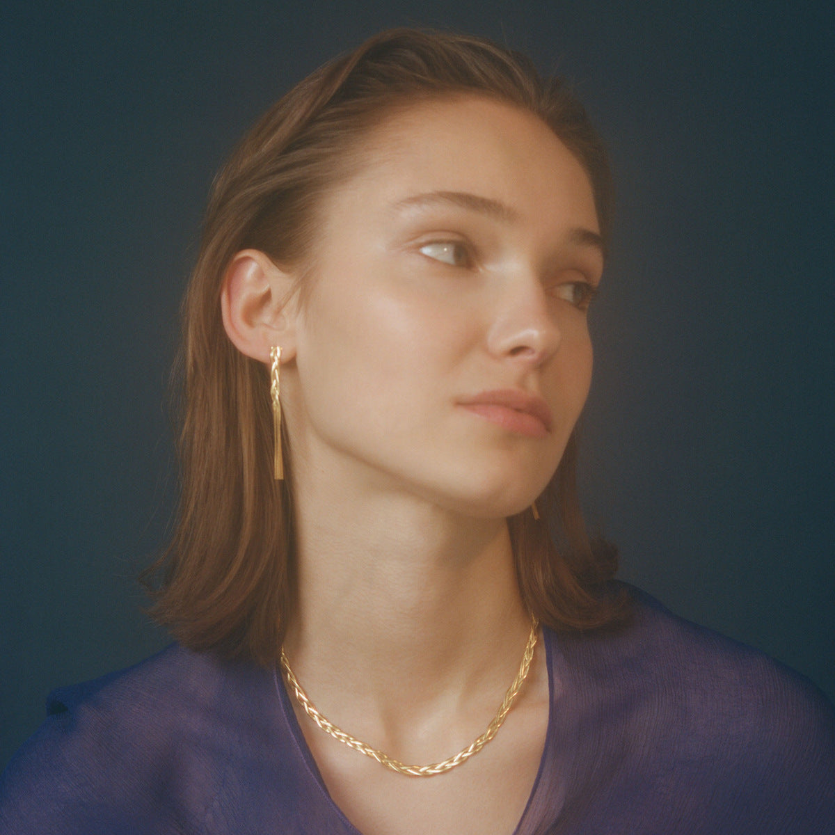 Minimalist 18K Gold Plated Stainless Steel Snake Chain Necklace Unisex