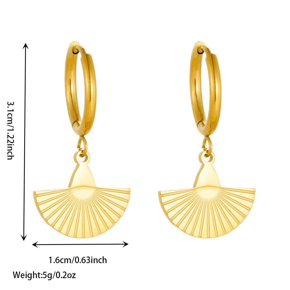 Gold Plated Geometric Stainless Steel Earrings for Women