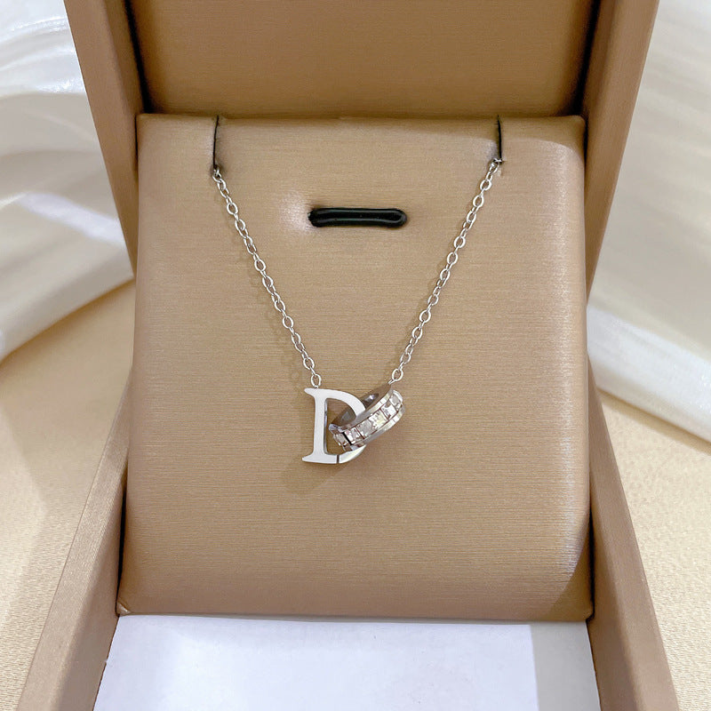 Geometric Minimalist Titanium Steel Pendant Necklace for Women and Men with Irregular Chain