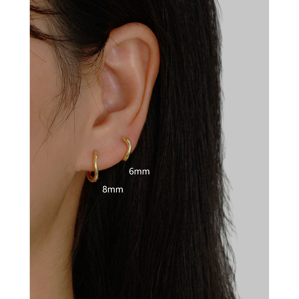 925 Sterling Silver Plated Geometric Wavy Irregular Hoop Earrings for Women