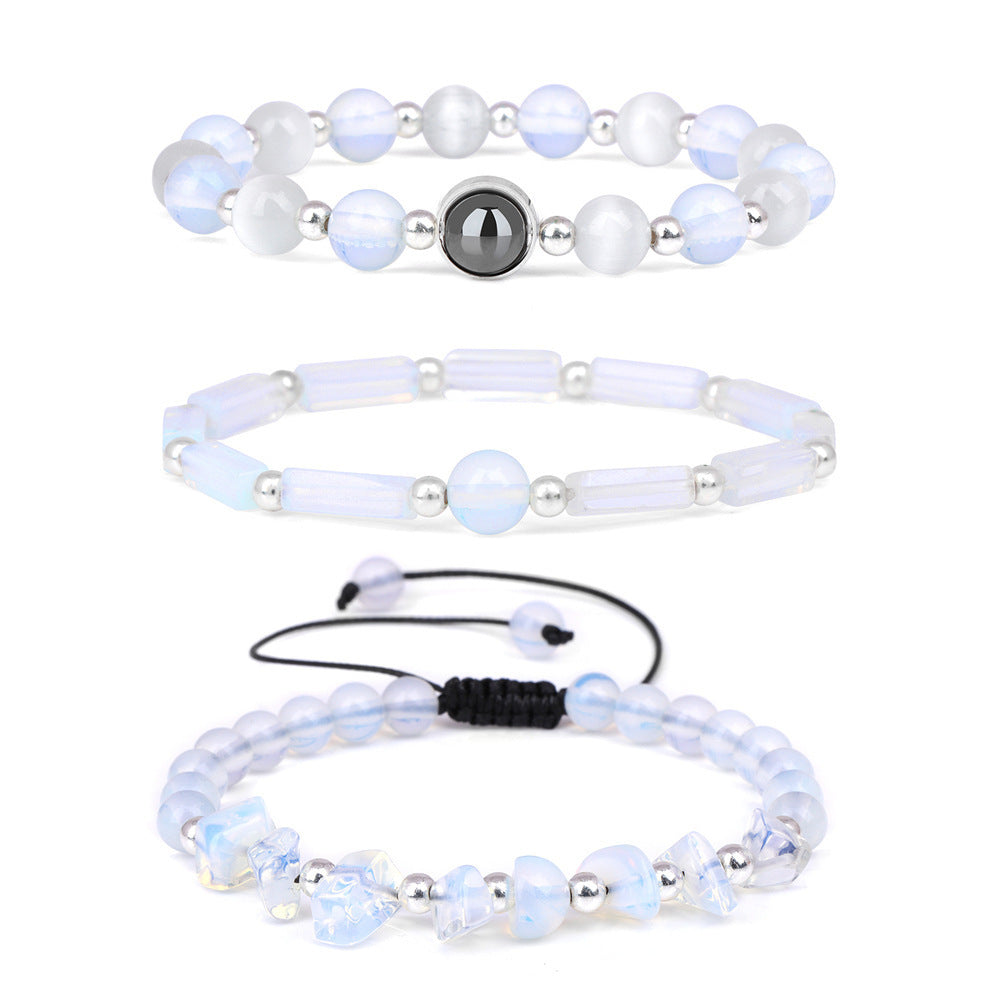 Vintage Geometric Crystal Beaded Bracelet Set Handmade Woven Jewelry Unisex