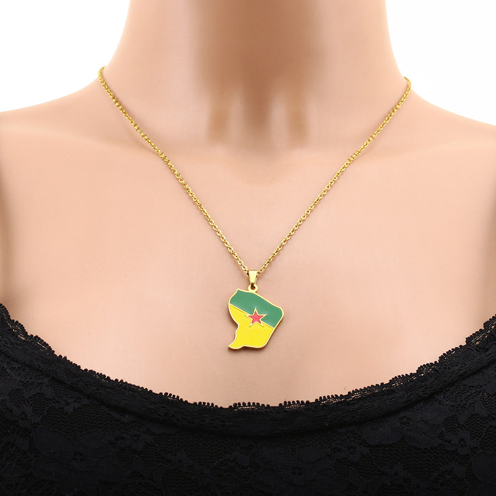 Collar con colgante chapado de acero inoxidable geométrico casual unisex