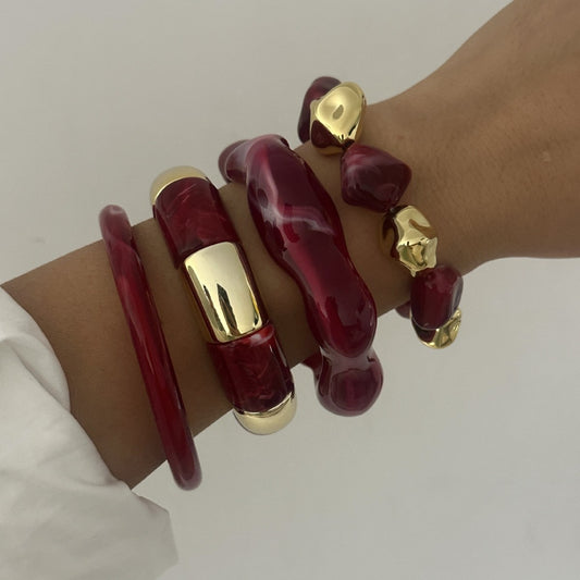 Pulsera de resina acrílica con aceite de goteo de gradiente geométrico