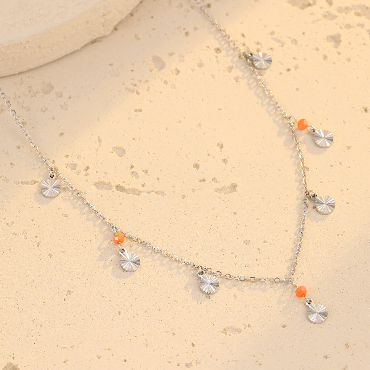 Collana Geometrica alla Moda in Acciaio Inossidabile con Placcatura in Oro 18K per Donna, Delicata Catena alla Clavicole