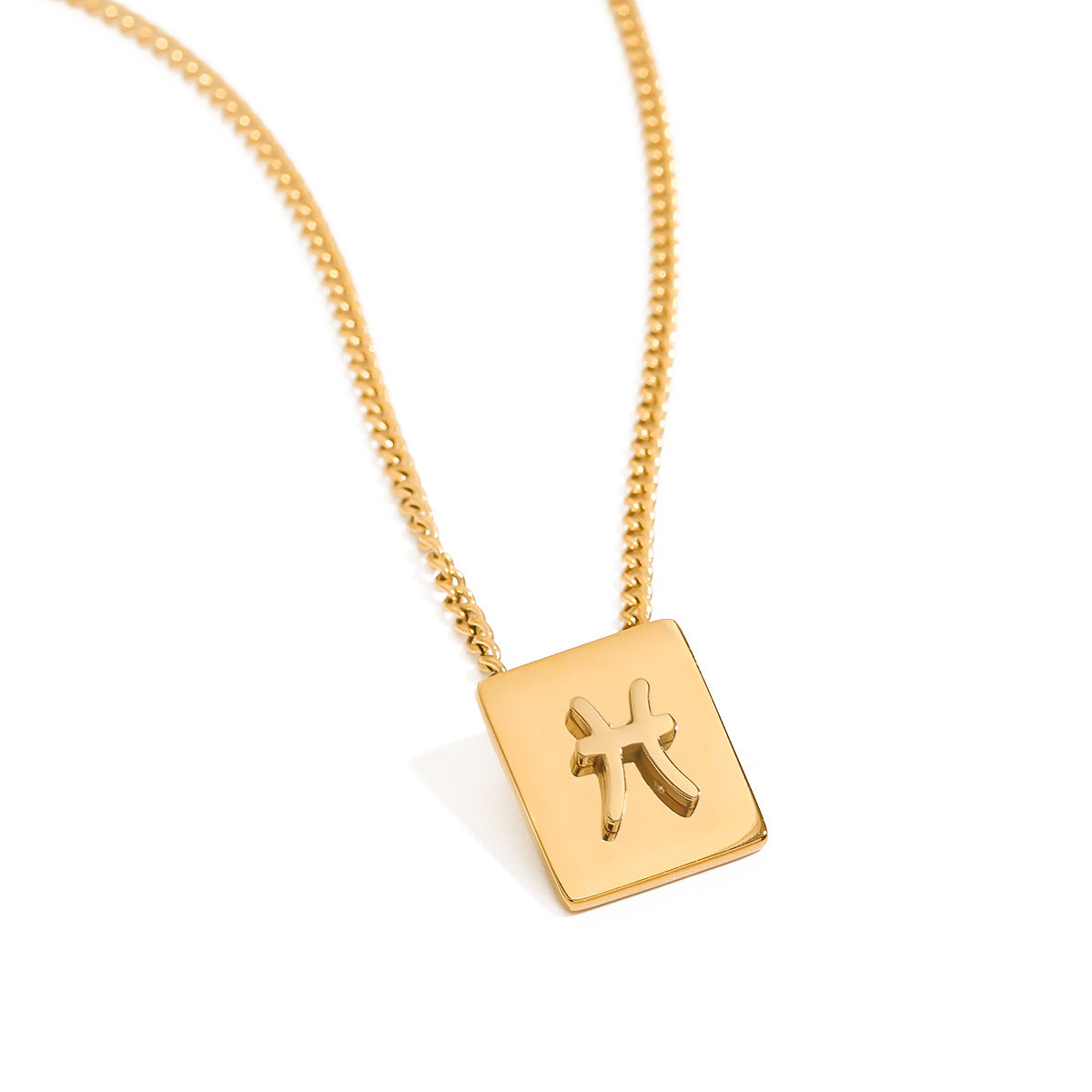 Minimalist Elegant Geometric Square Stainless Steel Plated Necklace for Women