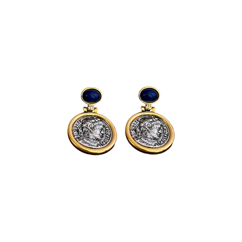 French Style Geometric Round Earrings in Alloy with Plated Finish for Women