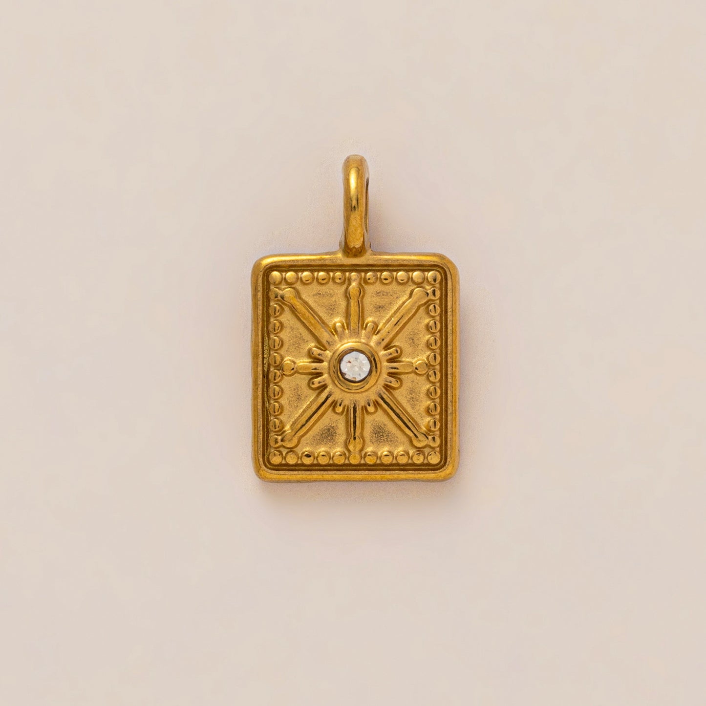 Vintage 18K Gold Plated Stainless Steel Floral Cat Charm Bar