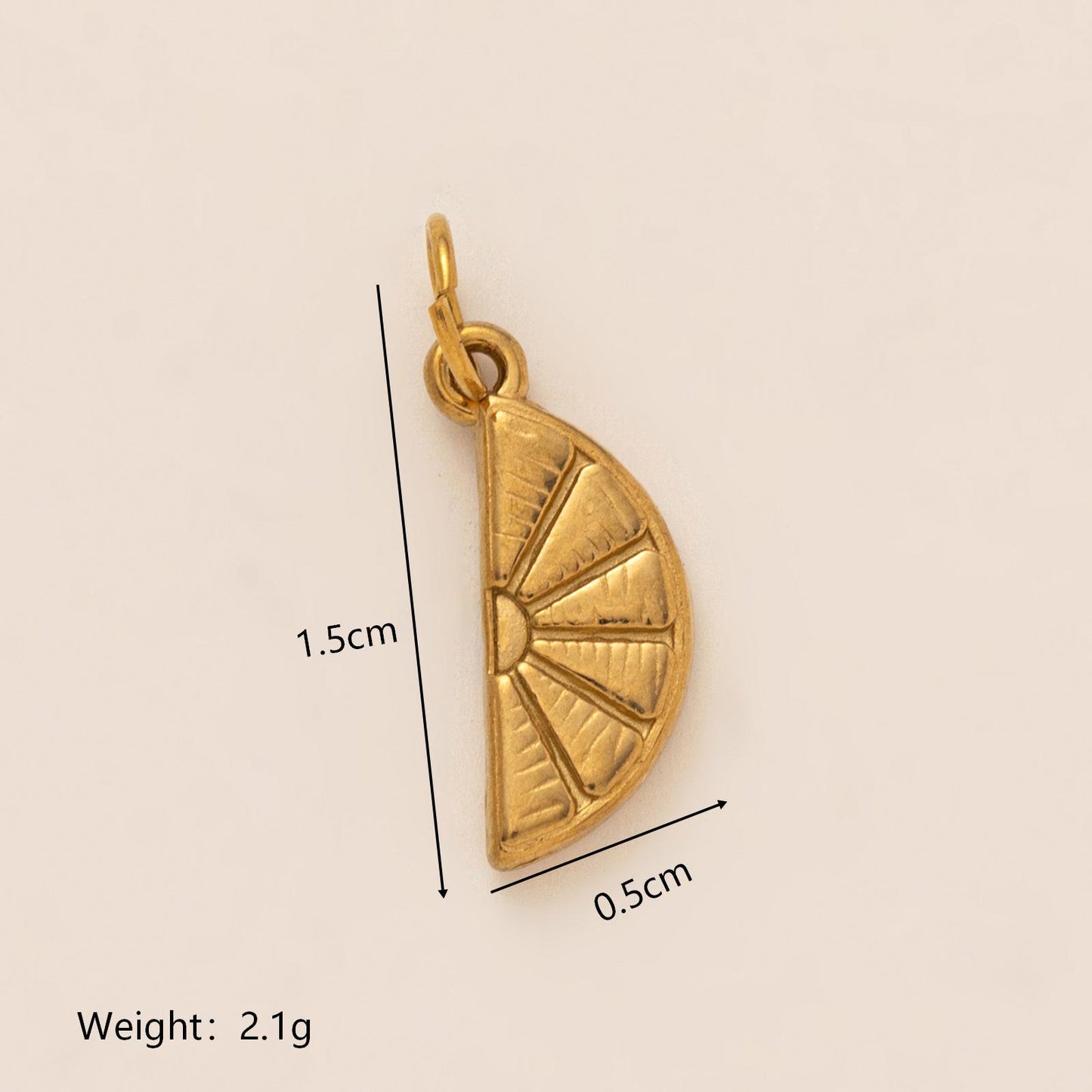Braccialetto a barra con ciondoli a forma di frutta, in acciaio inossidabile placcato oro 18K, da donna