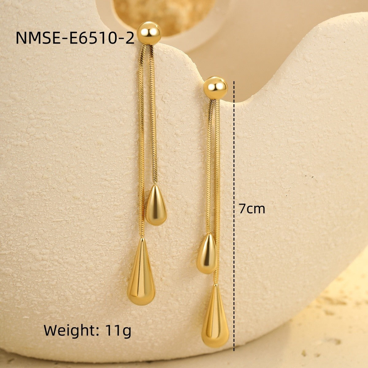 Minimalist Titanium Steel Drop Earrings with Geometric Shape and Plated Finish for Women