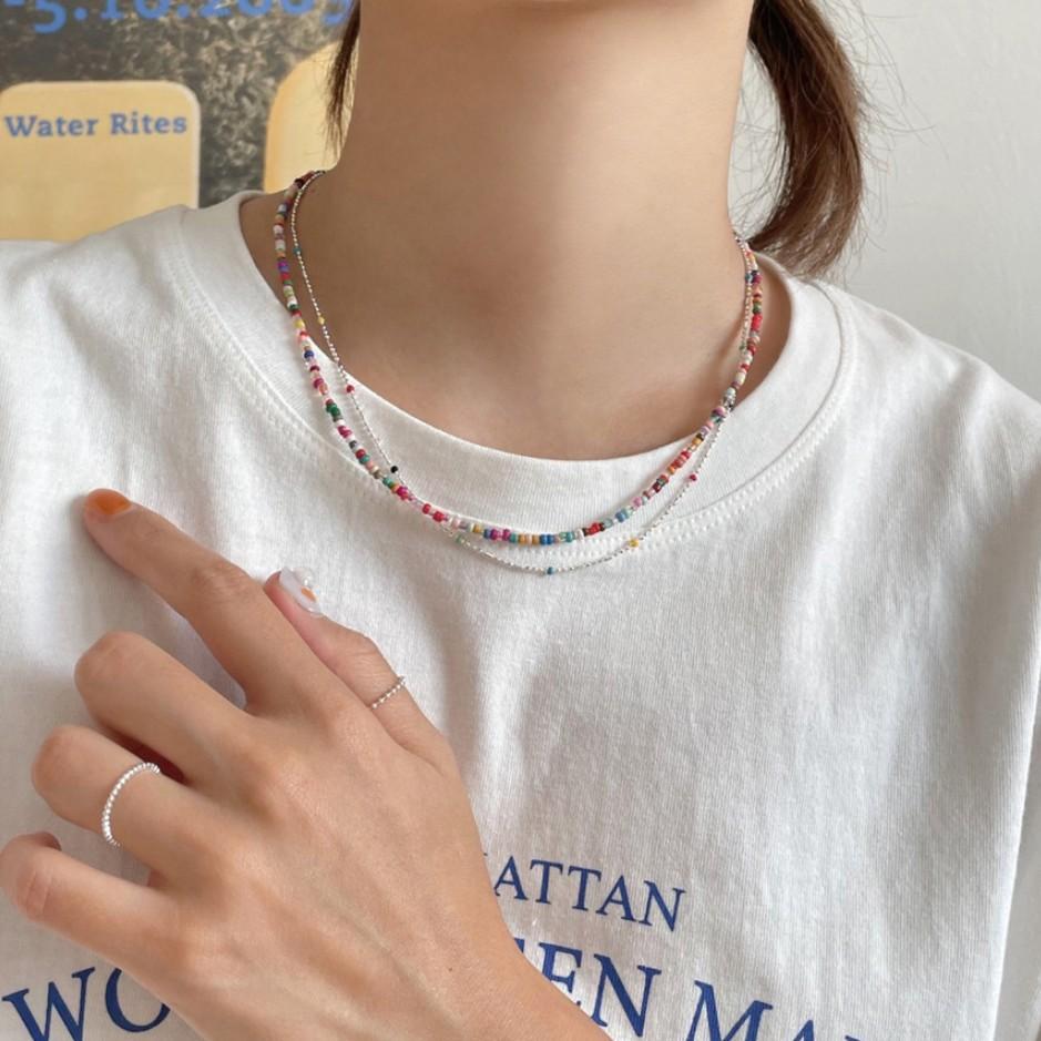 Collar minimalista de perlas irregulares de corazón en plata de ley 925 con acabado pulido