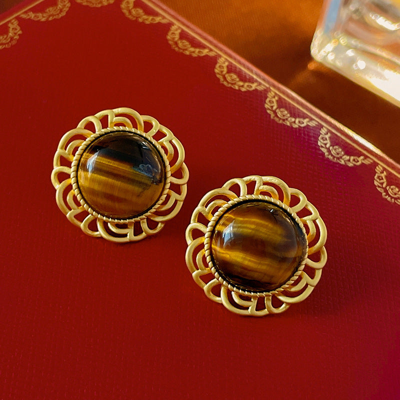 Vintage-Style Dripping Water Drop and Geometric Earrings in Alloy with Rhinestone Inlay for Women