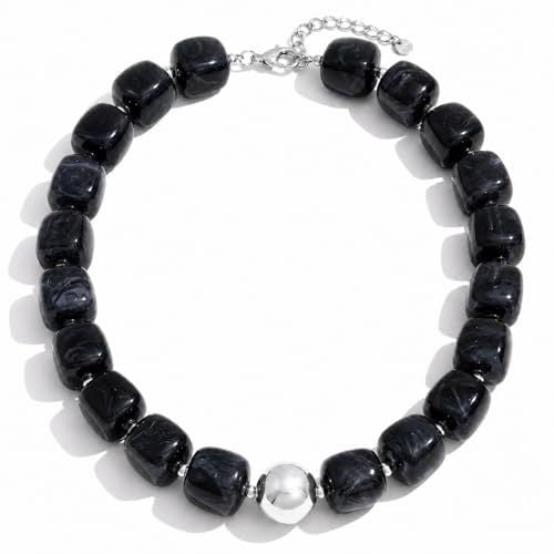 Casual Square Resin Polished Pendant Necklace for Women
