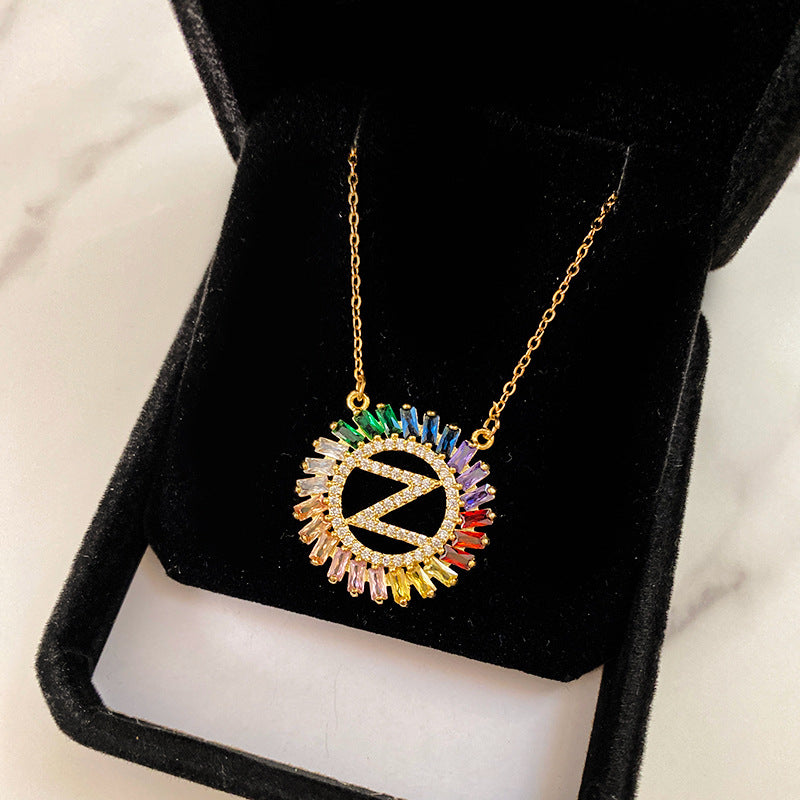 Minimalist Luxury Letter Brass Plated Titanium Steel Necklace Cable Chain Unisex