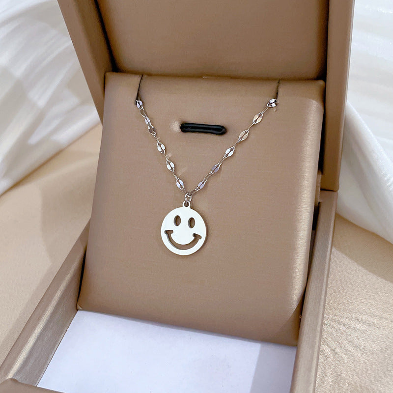 Collana Minimalista Geometrica in Acciaio Titanio Placcato per Uomo e Donna Stile Fresco e Dolce