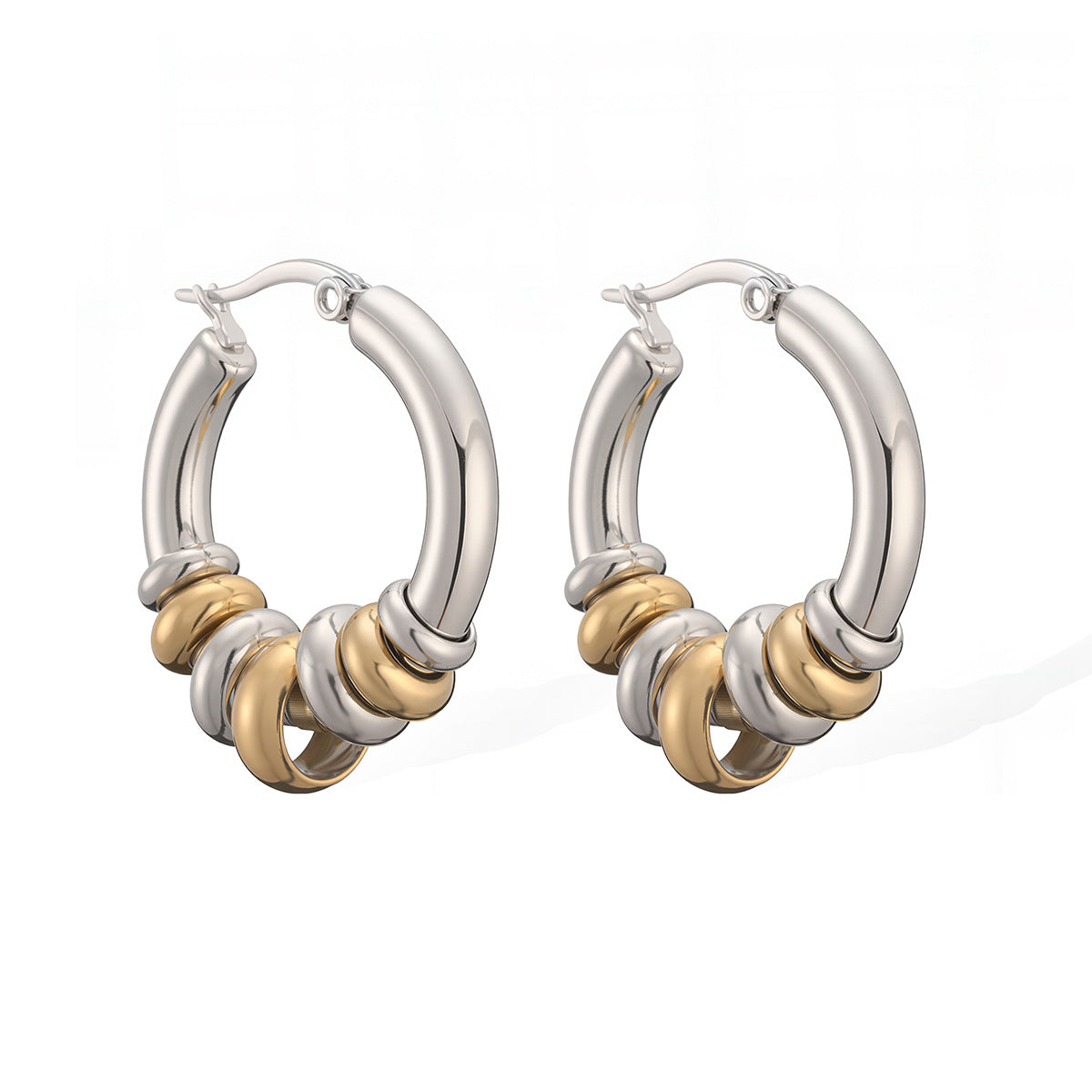 Minimalist Luxury 18K Gold Plated Geometric Stainless Steel Earrings for Women