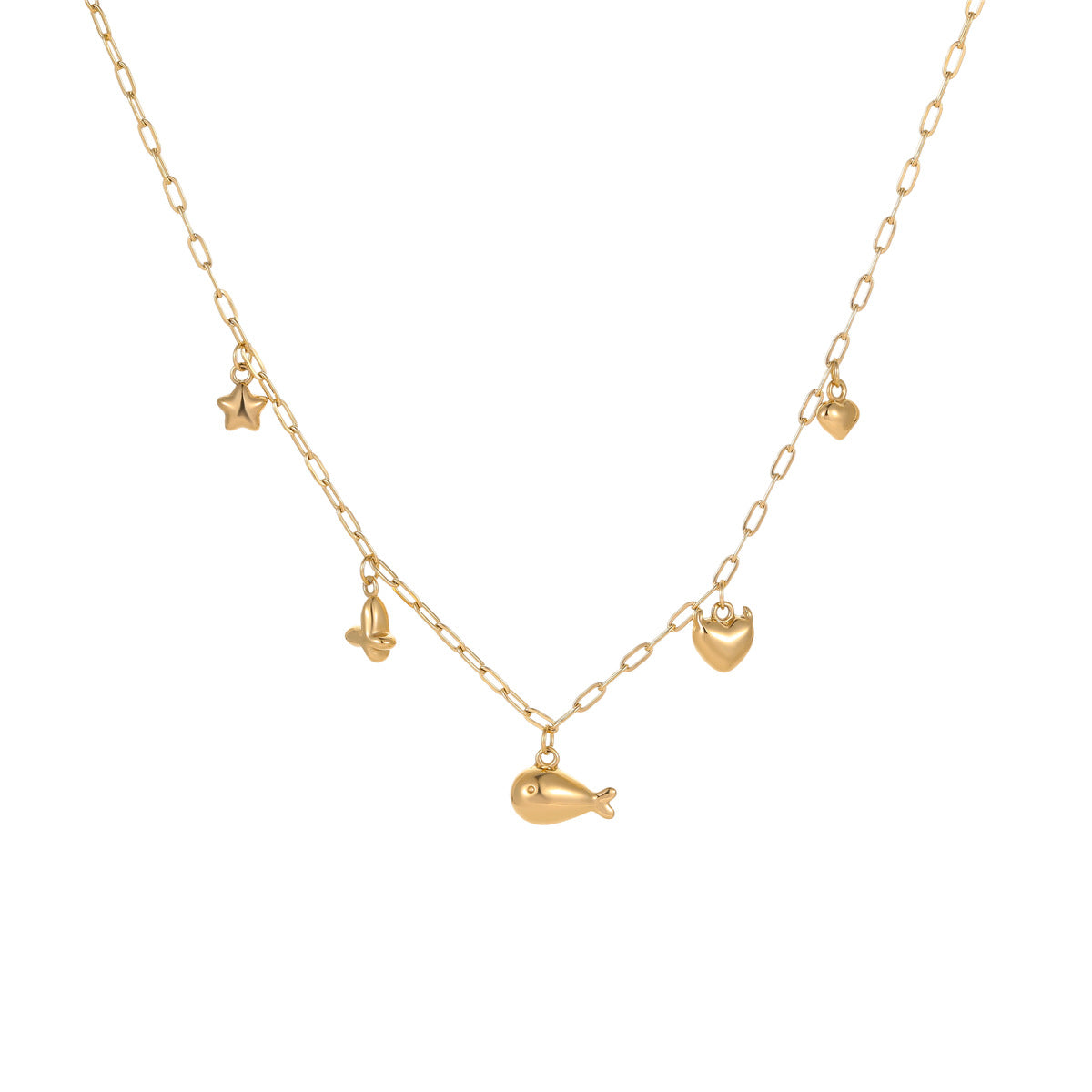 Elegant Butterfly Tassel Pendant Necklace and Bracelet Set in Stainless Steel with Plated Finish for Women