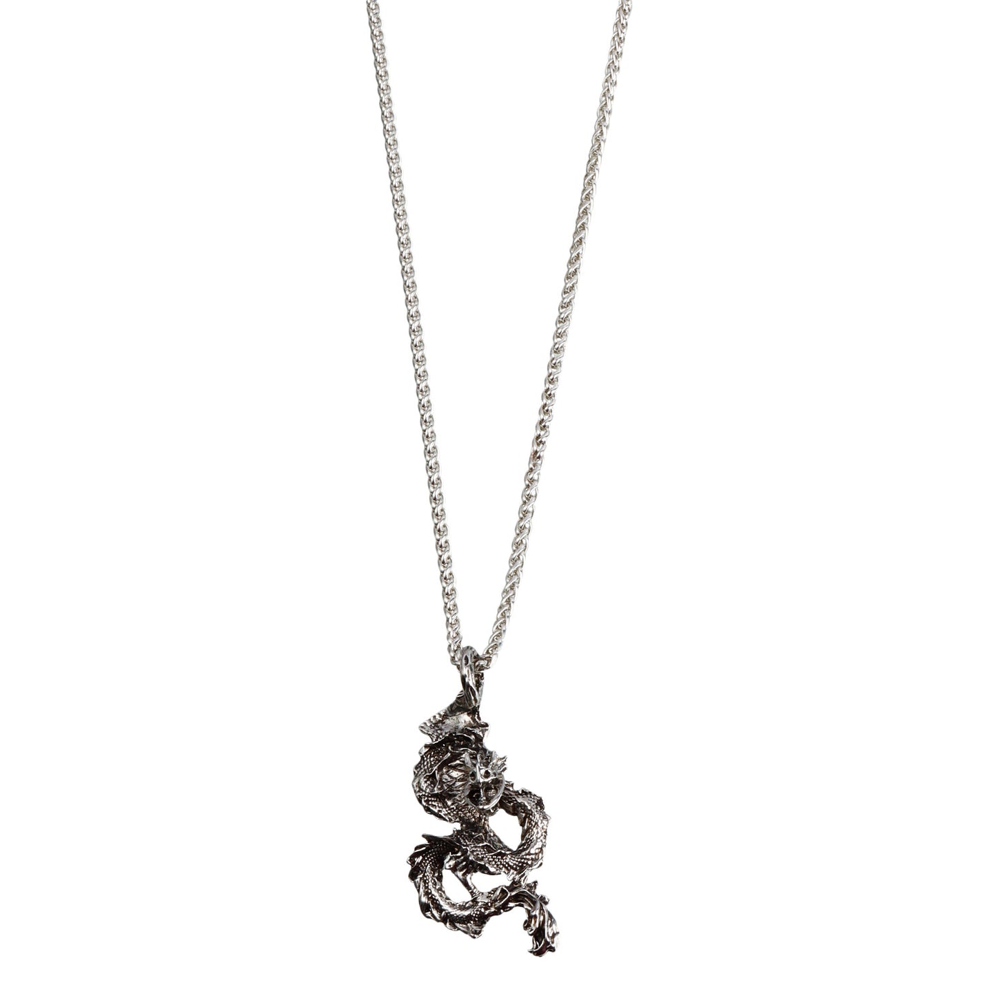 Minimalist Dragon Cross Pendant Necklace for Women in Plated Metal with Geometric Design Locket Chain