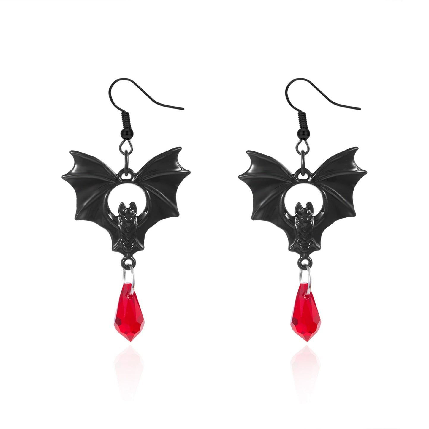 Pendientes góticos de murciélago para mujer con acabado de aleación galvanizada, estilo vintage para festivales de Halloween