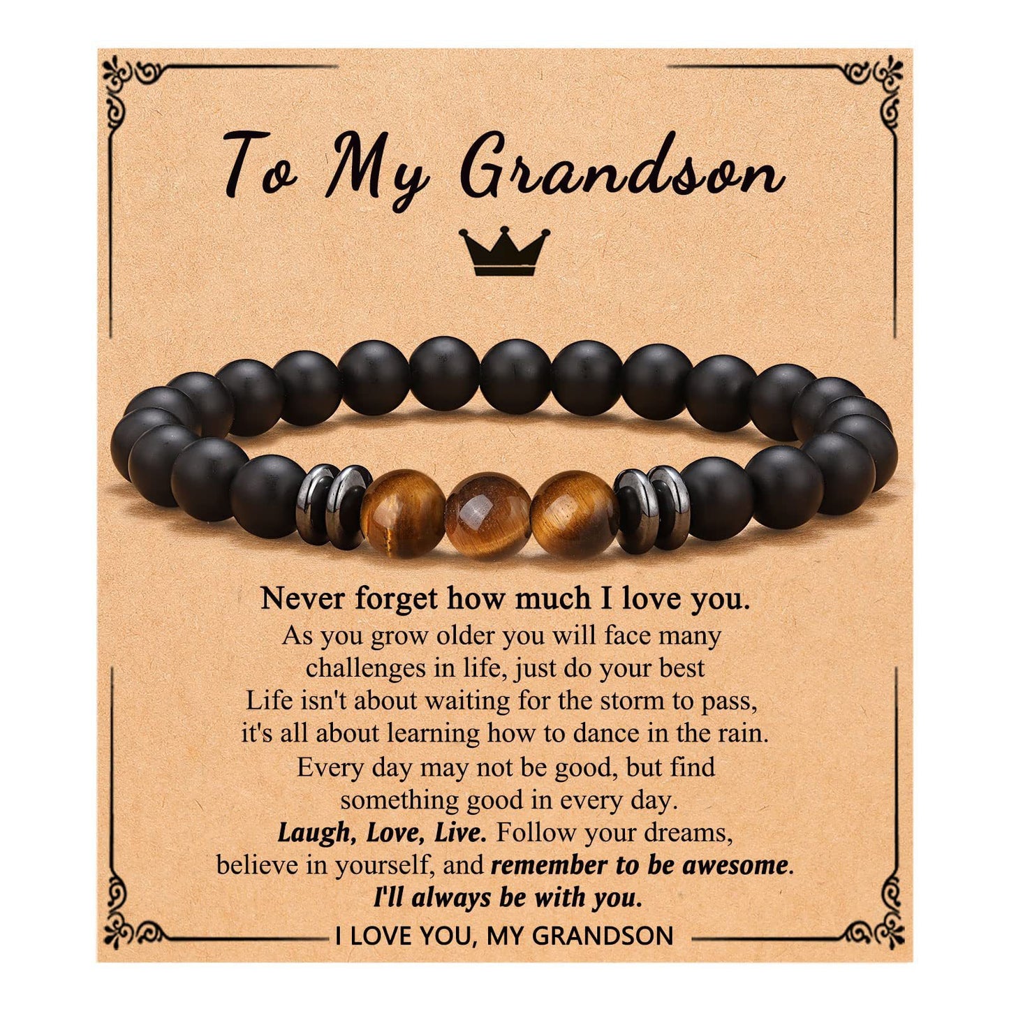 Men's Hand-woven Matte Tiger's Eye Geometric Bracelet with Magnetic Spacer