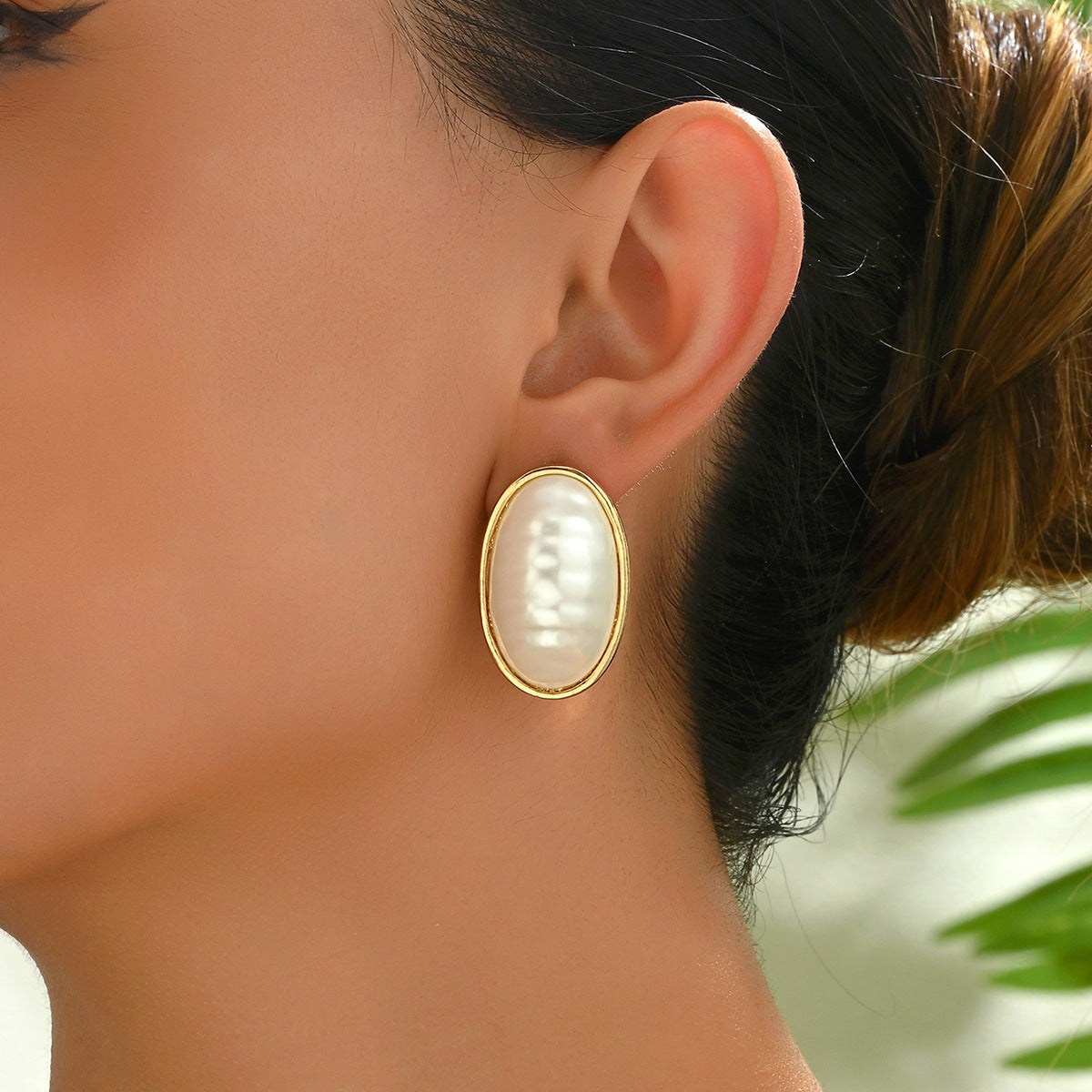 Orecchini a perno da donna in stile geometrico in lega di zinco con perni in acciaio inossidabile