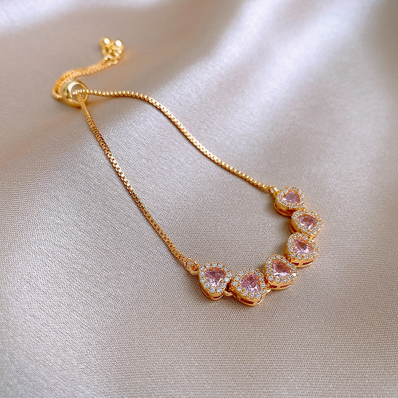 Luxury Elegant Geometric Alloy Plated Bracelet with Cubic Zirconia for Women