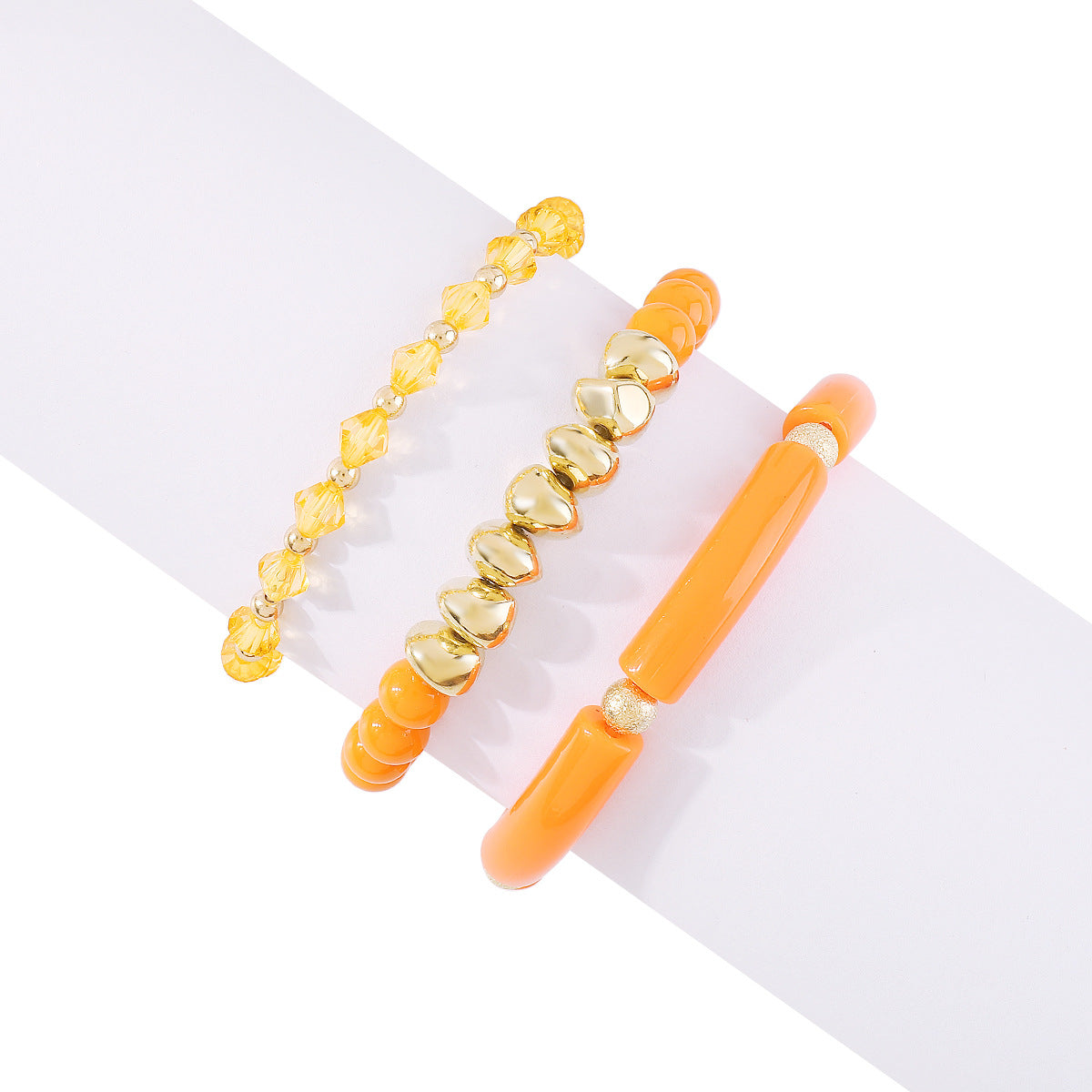 Juego de pulseras trenzadas estilo bohemio minimalista y dulce-dopamina con aleación y cuentas de diseño geométrico