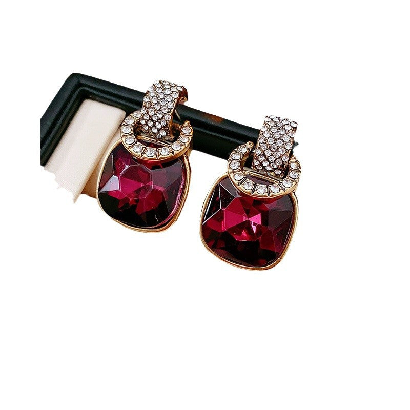 Vintage Geometric Earrings for Women with Gold-Plated Copper Base and Stainless Steel Posts, Bohemian-Inspired Lightweight Dangle Design