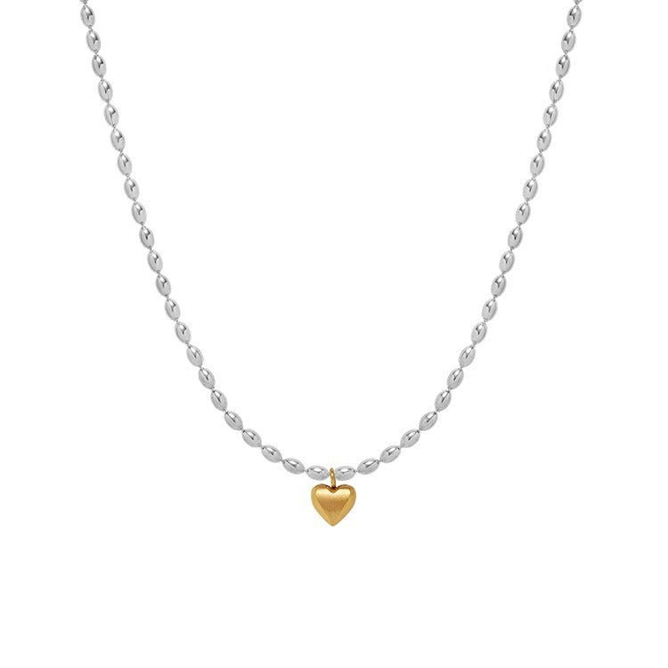 Luxury Gold Plated Stainless Steel Heart Necklace for Women