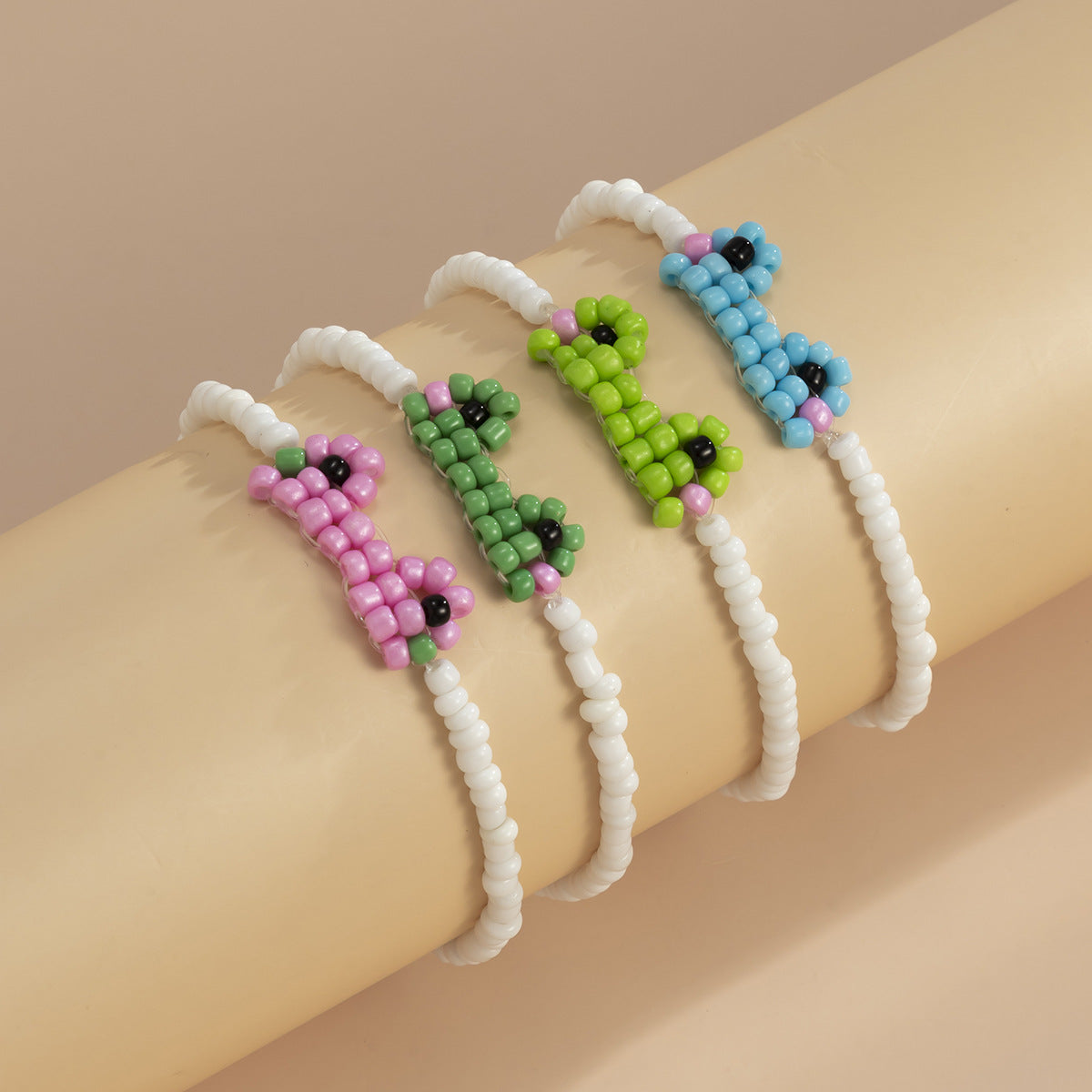 Sweet Minimalist Handmade Woven Frog Animal Acrylic Ball Chain Necklace