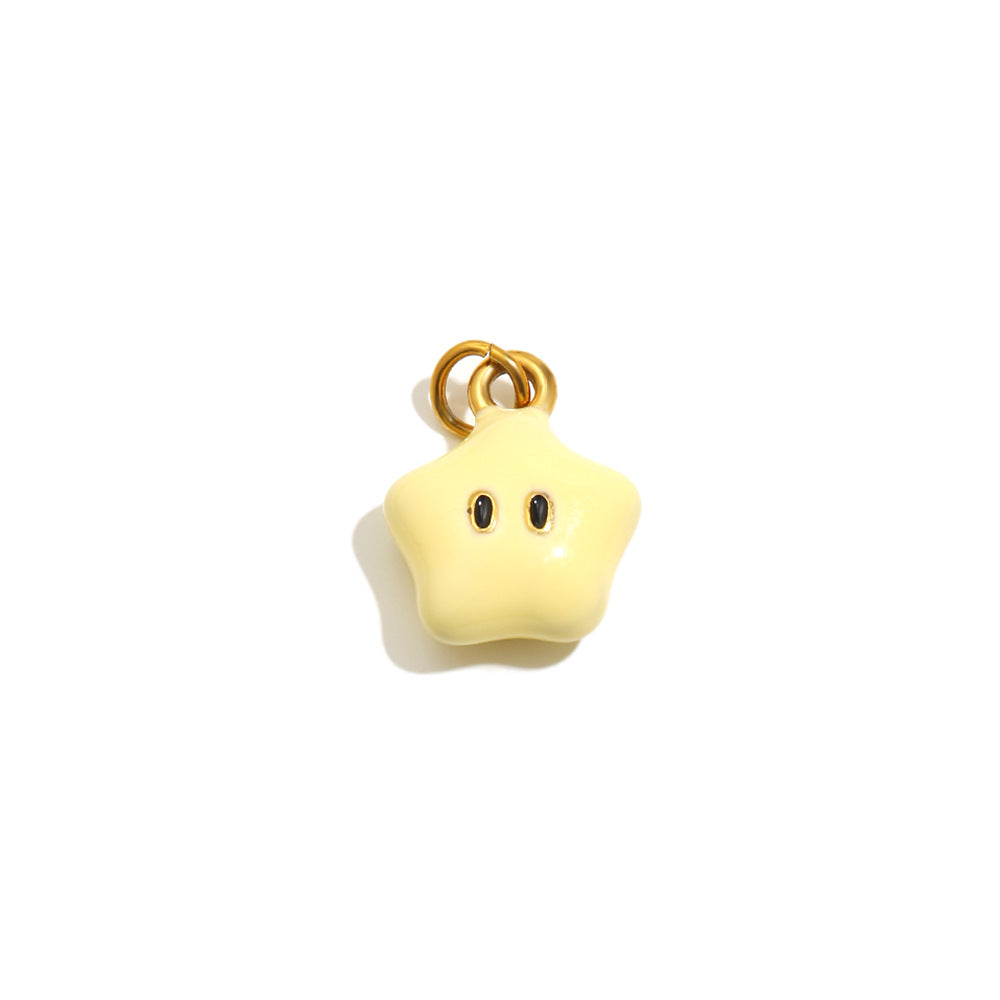 18K Gold Plated Drip Oil Animal Shape Stainless Steel Charm Bar