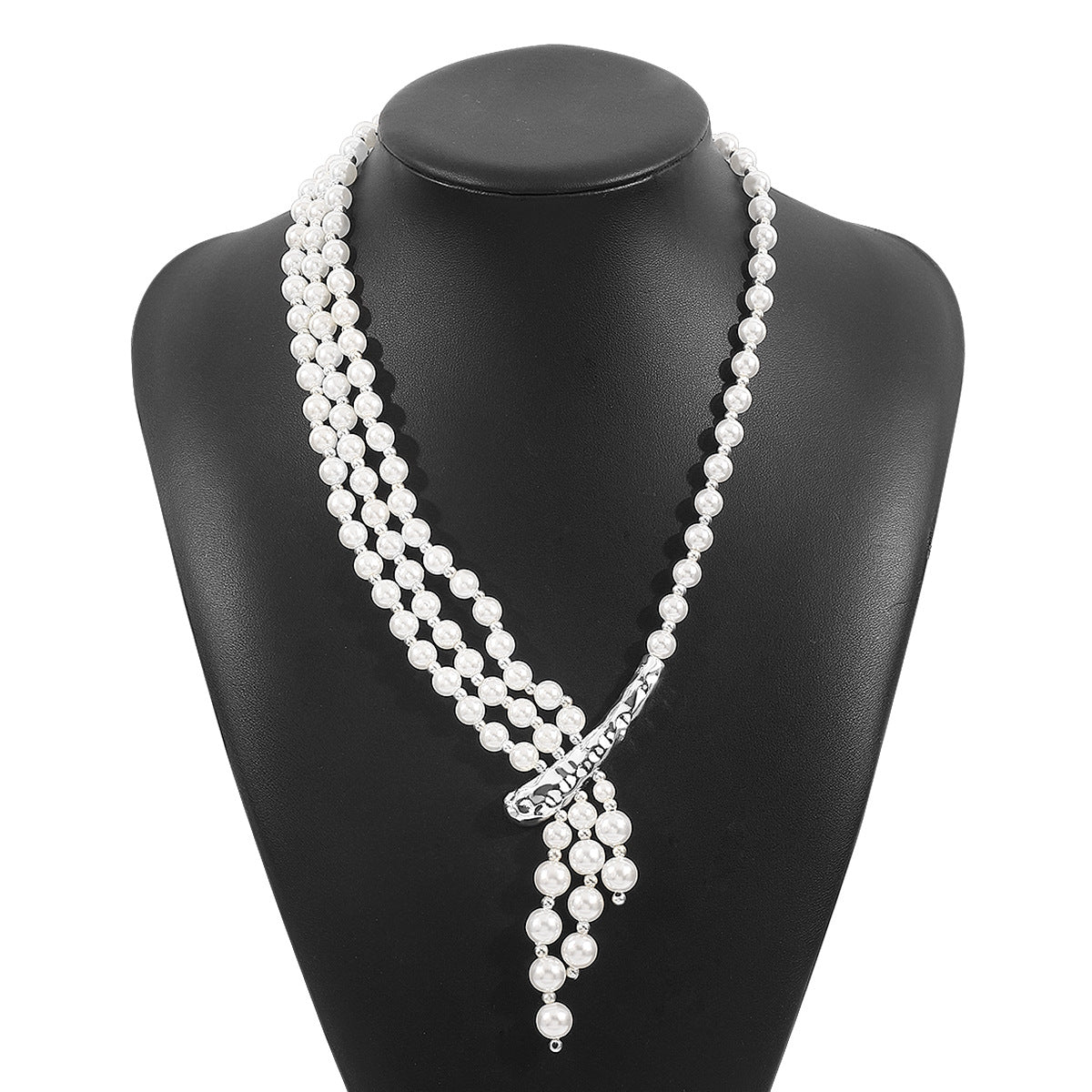 Collana Pendente in Perle Geometriche Vintage in Lega con Finitura Artigianale da Donna