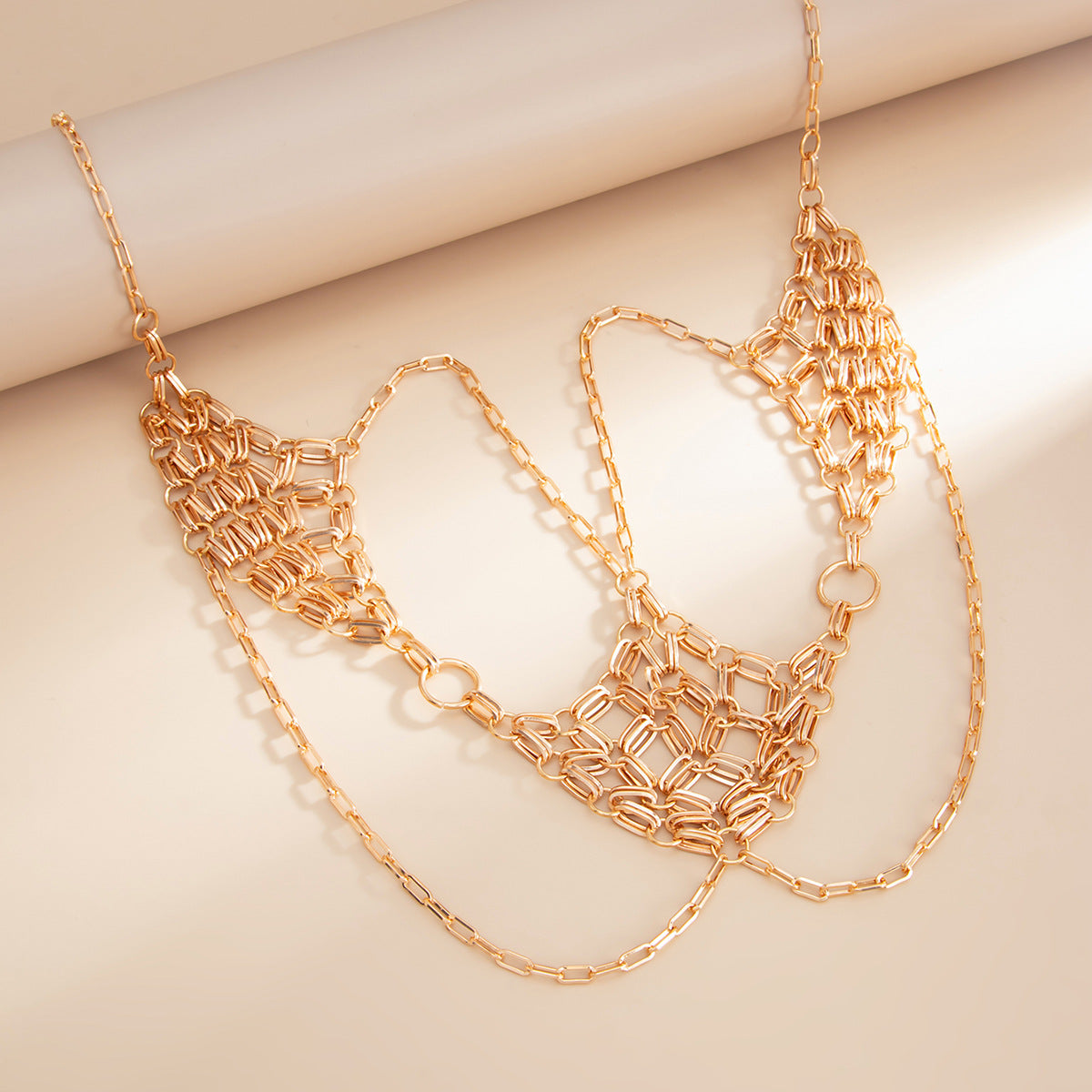 Vintage Punk Geometric Woven Iron Body Chain for Women