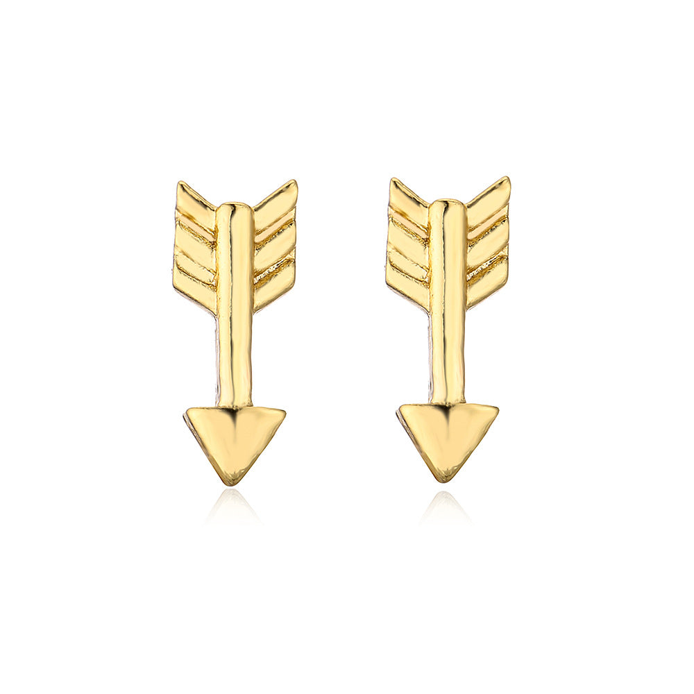 Butterfly-Shaped Geometric Stud Earrings for Women in Copper with 18K Gold Plating and Zircon Inlay