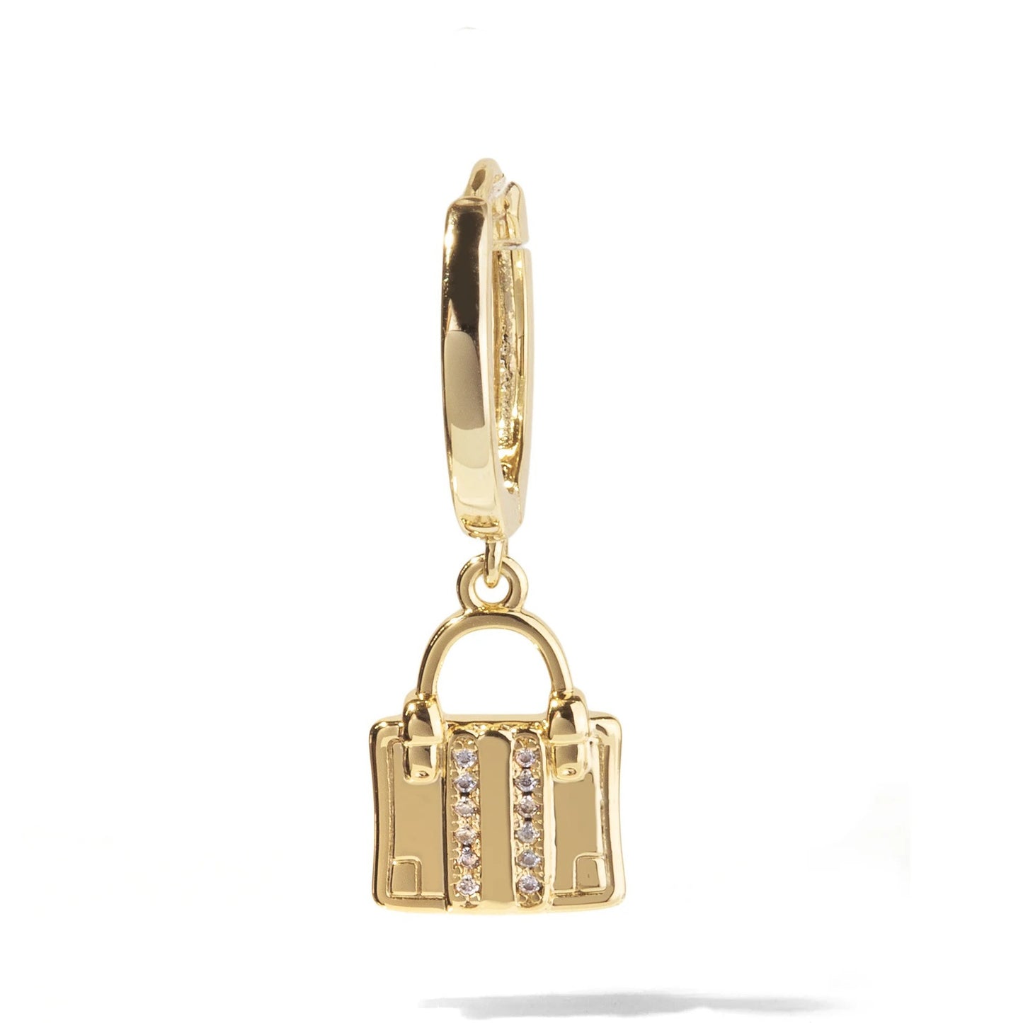 18K Gold Plated Stainless Steel Racket Pendant Charm Bar for Women