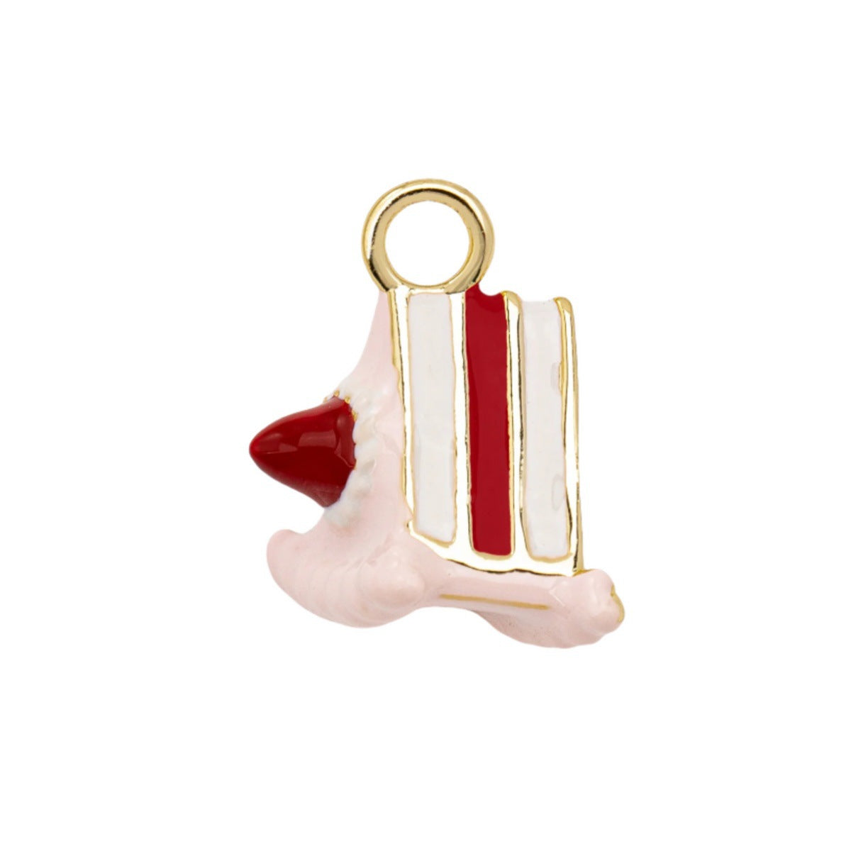 Vintage 18K Gold Plated Brass Drip Oil Cartoon Fruit Charm Bar for Women