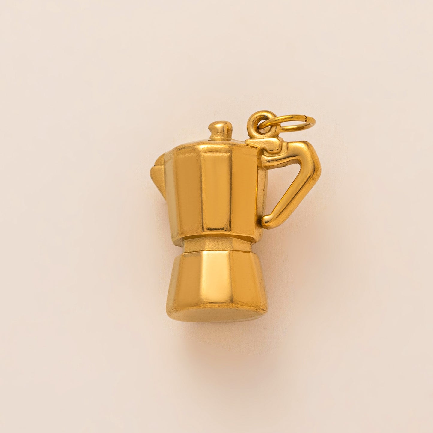 Hervidor de cámara vintage de acero inoxidable chapado en oro de 18 quilates con revestimiento de PVD