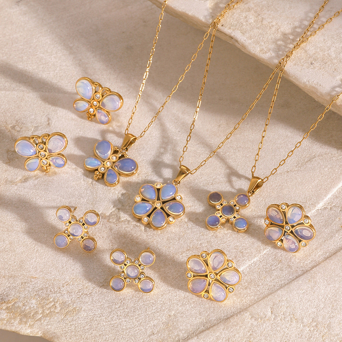 Minimalist Butterfly Pendant Necklace in Stainless Steel with Rhinestone Accents for Women