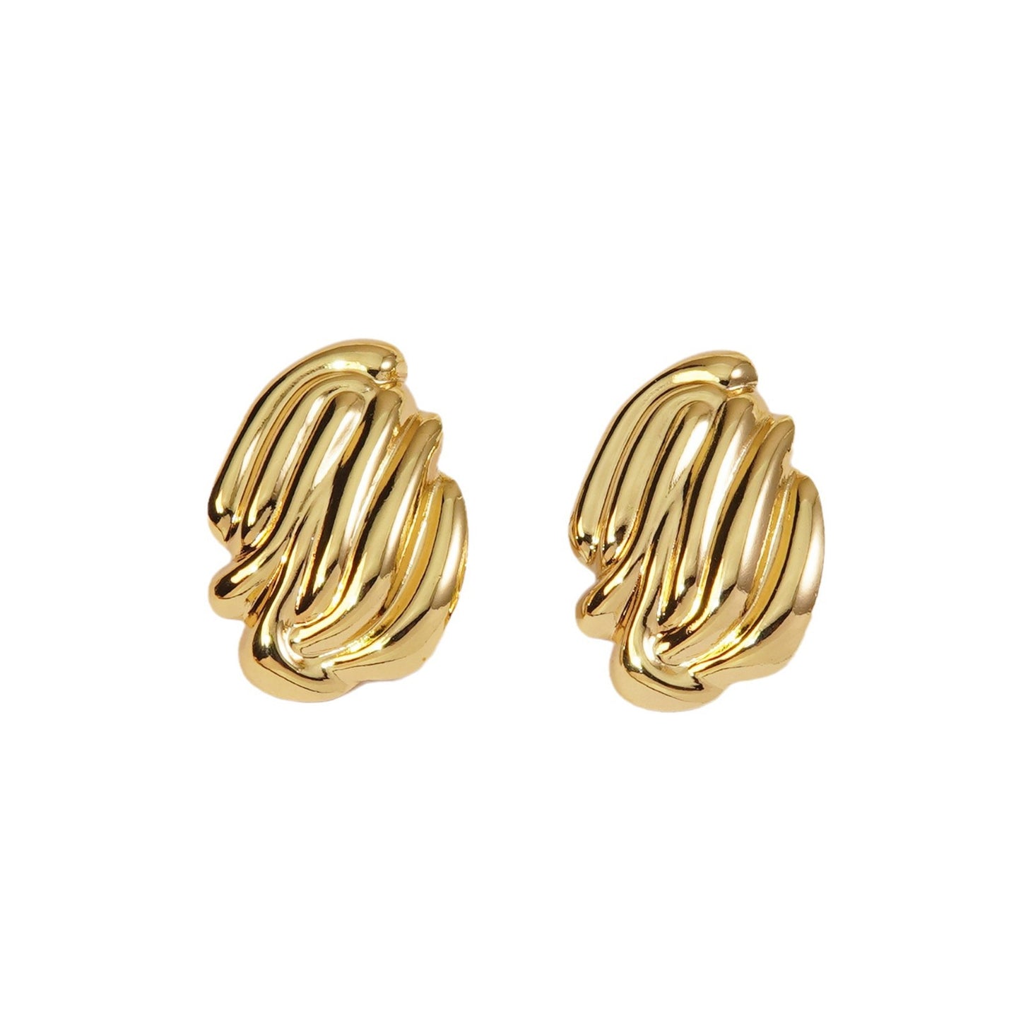 Pendientes de Acero Inoxidable con Estampado Lineal Geométrico Redondo, Elegantes y Vintage para Mujer