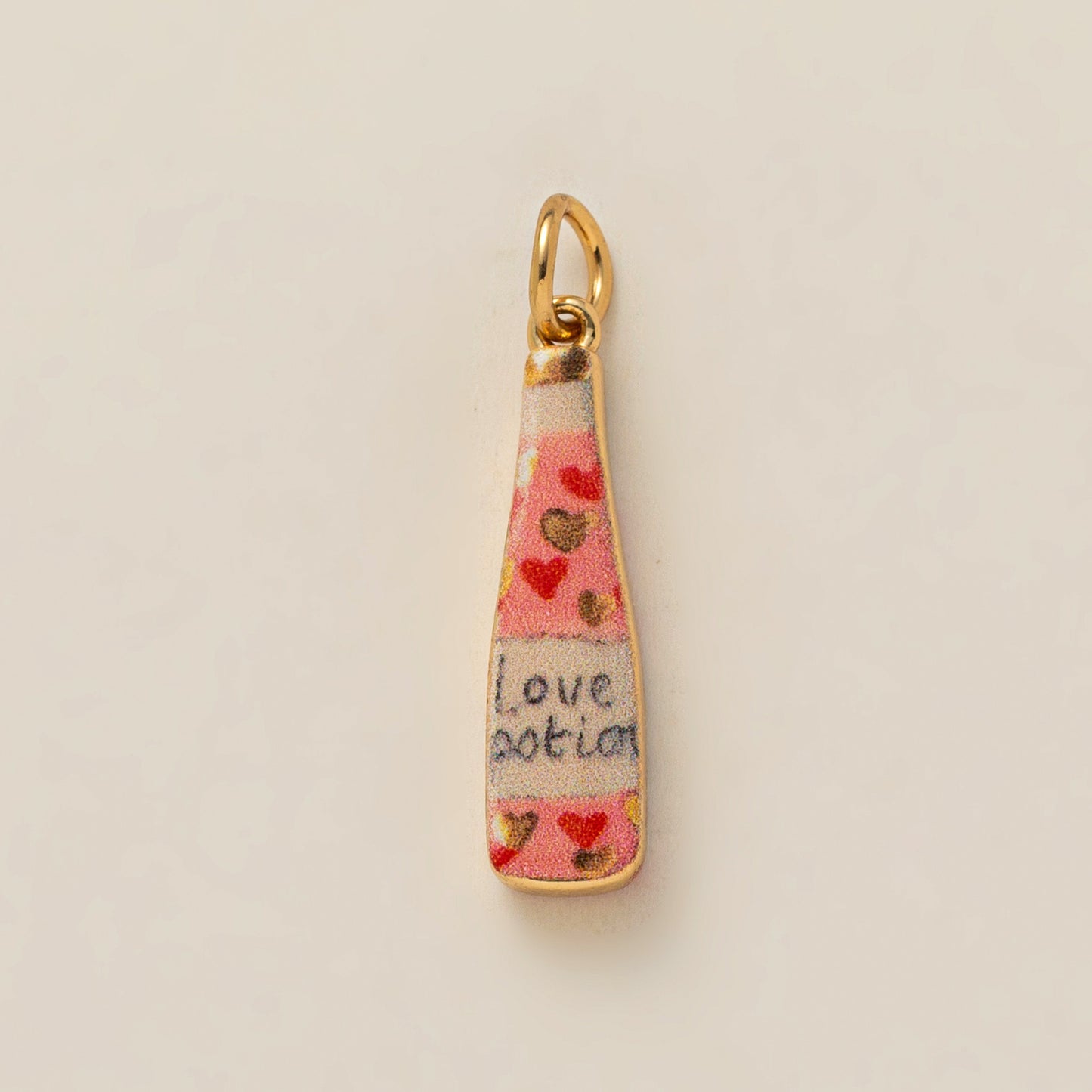 Vintage Plated Brass Heart Charm Bar