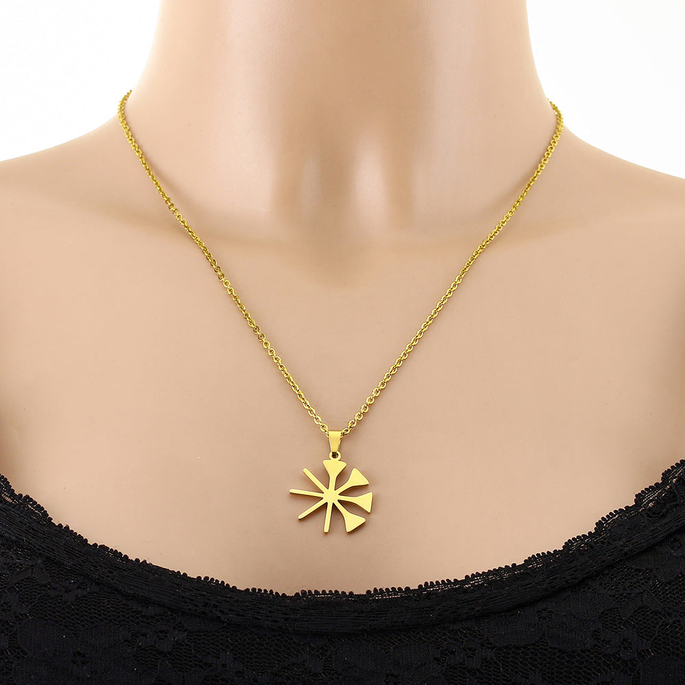 Collana con Pendente Pavone Geometrico Minimalista Lalish in Acciaio Inossidabile con Finitura Placcata per Abbigliamento Moda Unisex