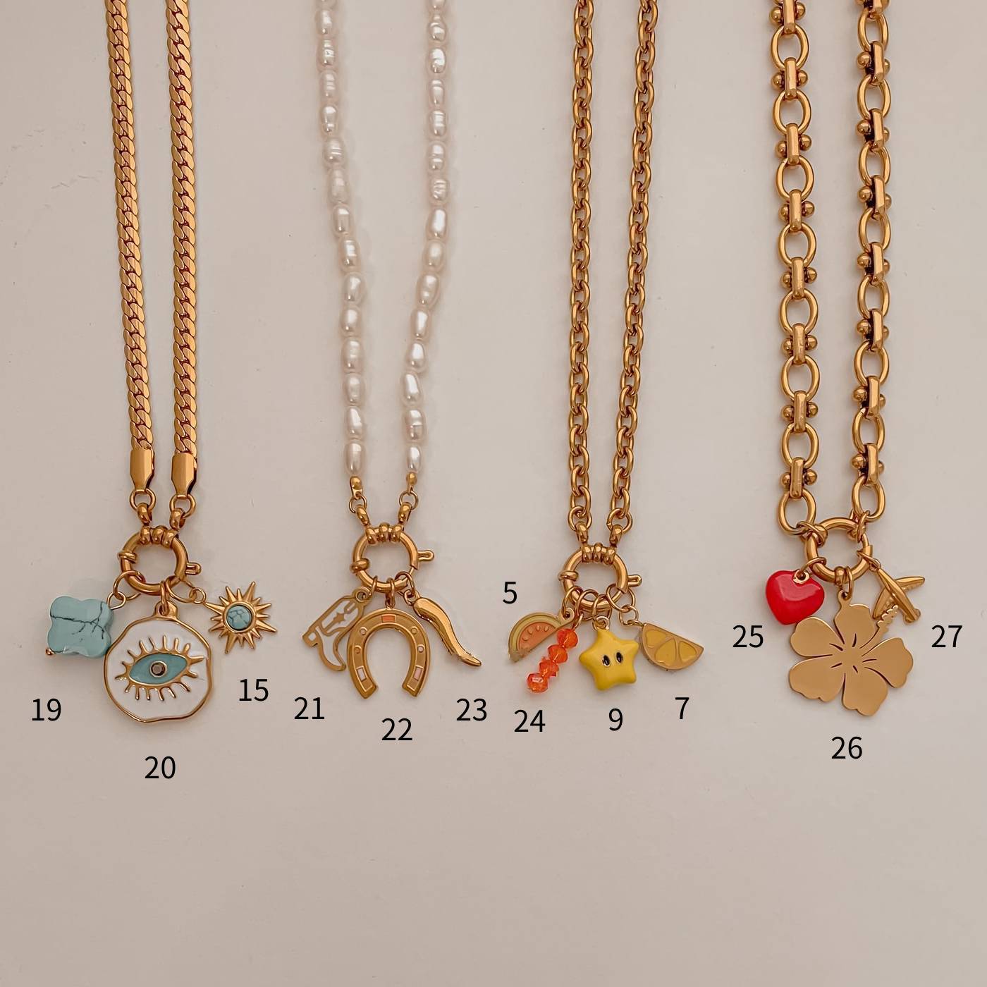 Casual Stainless Steel PVD 18K Gold Plated Heart Charm Bar