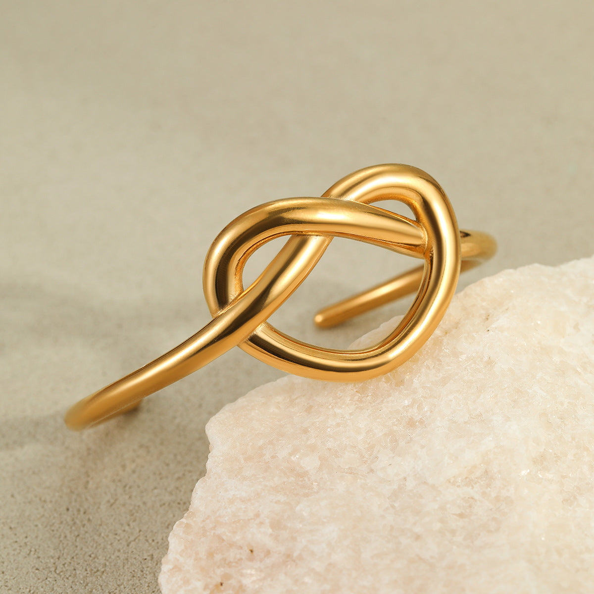 Minimalist Geometric Stainless Steel Bracelet with 18K Gold Plating for Women