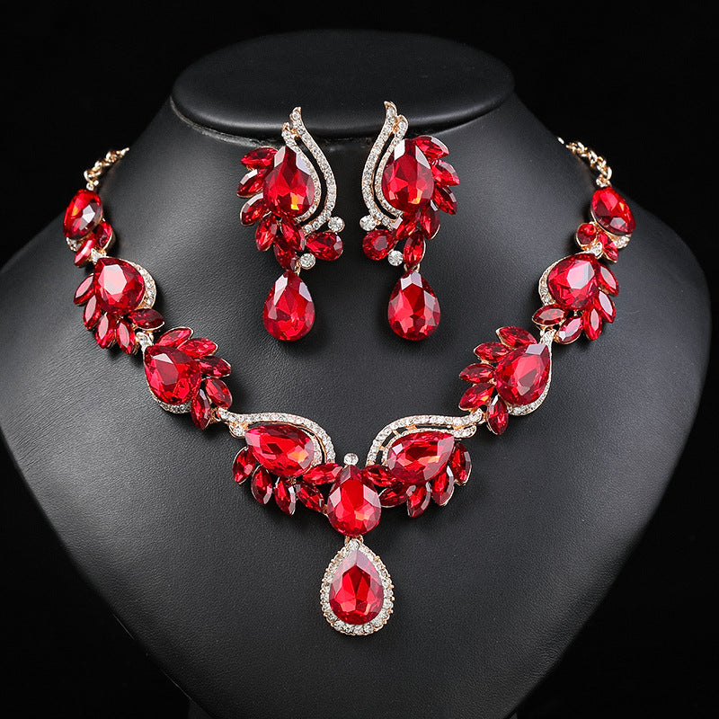Minimalist Floral and Geometric Alloy Necklace Set for Women with Rhinestone Pendant, Plated Finish, O-Chain Design