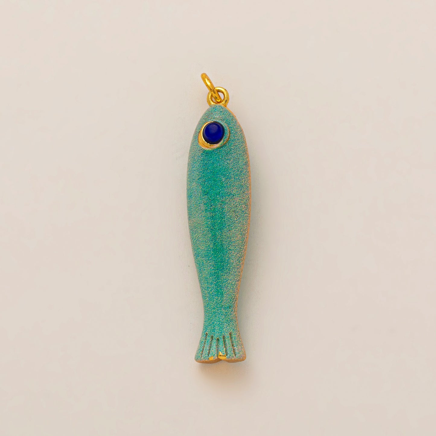 Vintage 18K Gold Plated Brass Fish Pendant Charm Bar for DIY Necklace Unisex