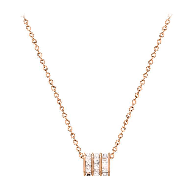 Minimalist Titanium Steel Plated 18K Gold Silver Rose Gold Clavicle Necklace with Irregular Shape Design