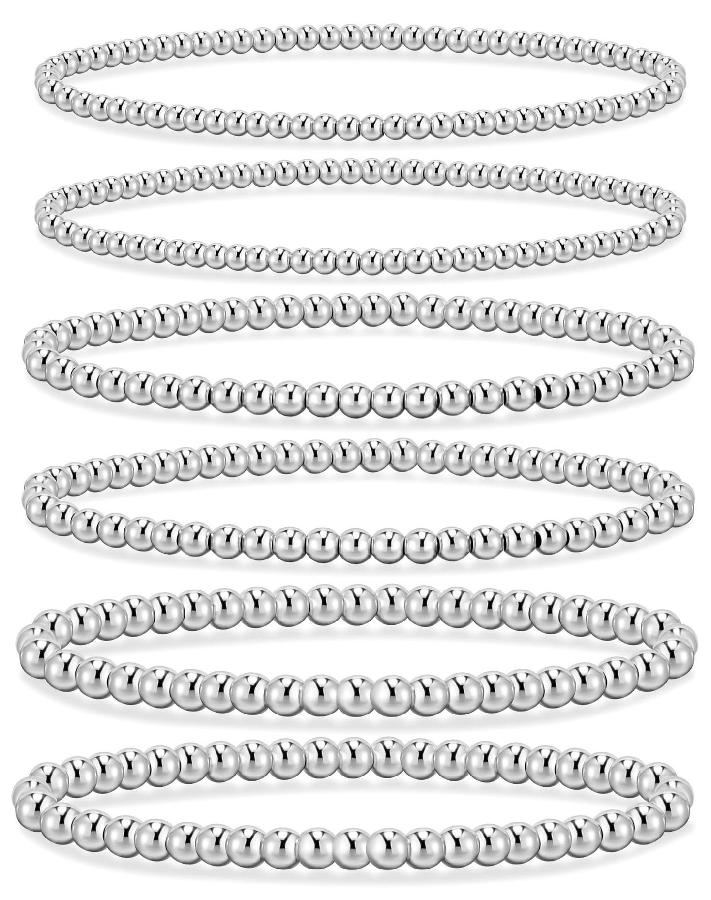 Gold Plated Hematite Beaded Stretch Bracelet Set
